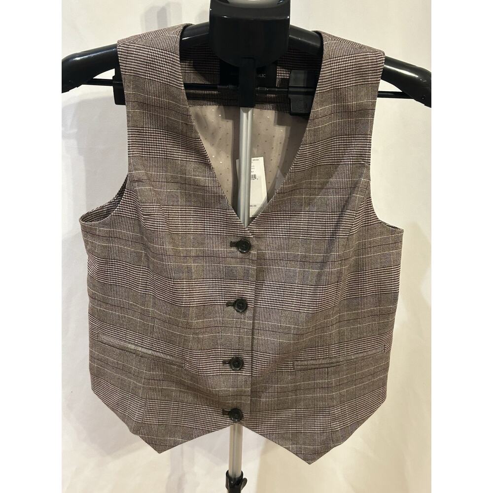 NWT Banana Republic Plaid Vest Top Women's size 6
